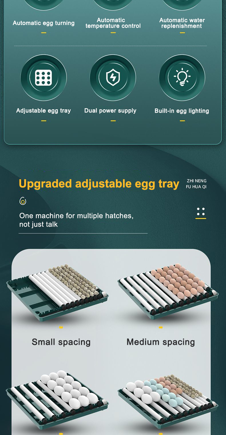 64/130 Egg Incubator Fully Auto Rotation Egg Incubator Intelligent ...