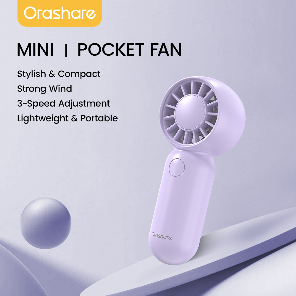 Orashare HF15 Mini Fan Portable Baby Handheld Fan 3-Speed Wind Ultra ...