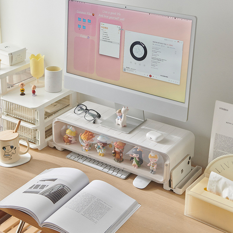 Organizer Laptop Stand Computer Monitor Heighten Rack Stand Drawer ...