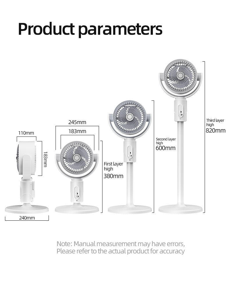 3in1 Air Circulation Electric Fan remote control Stand fan Height ...