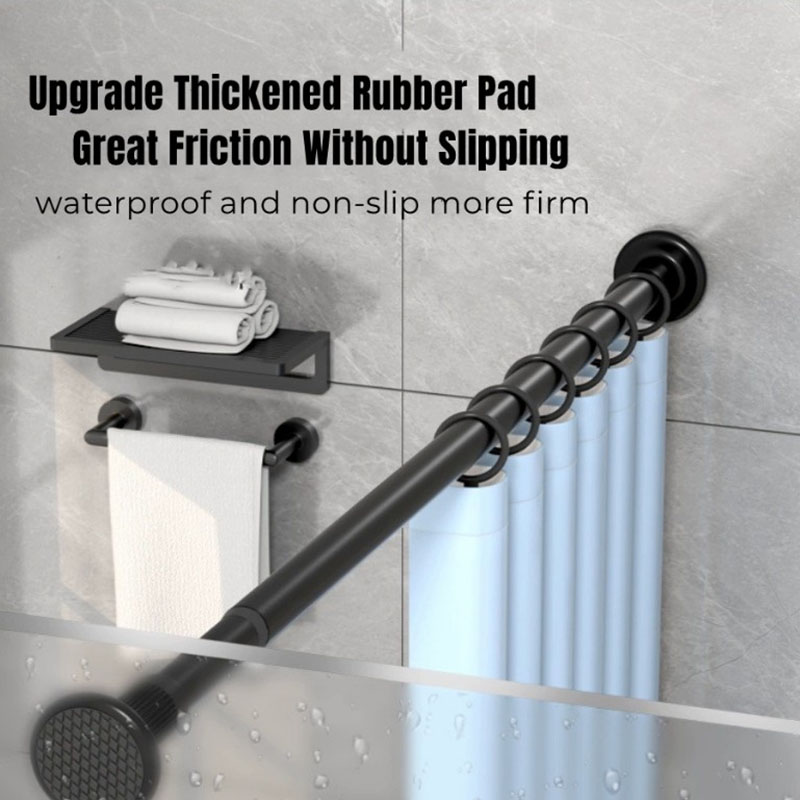 [Punch-free]Extendable Shower Rod Adjustable Curtain Shower Rod for ...