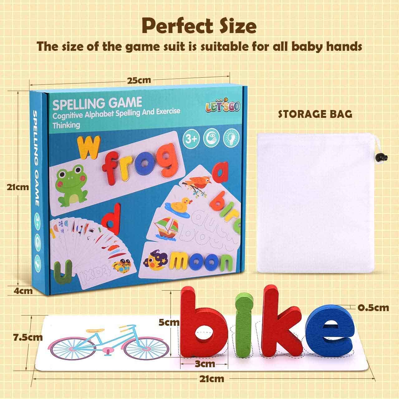 Children Puzzle Wooden Spelling Word Kids Letter Games Preschool ...