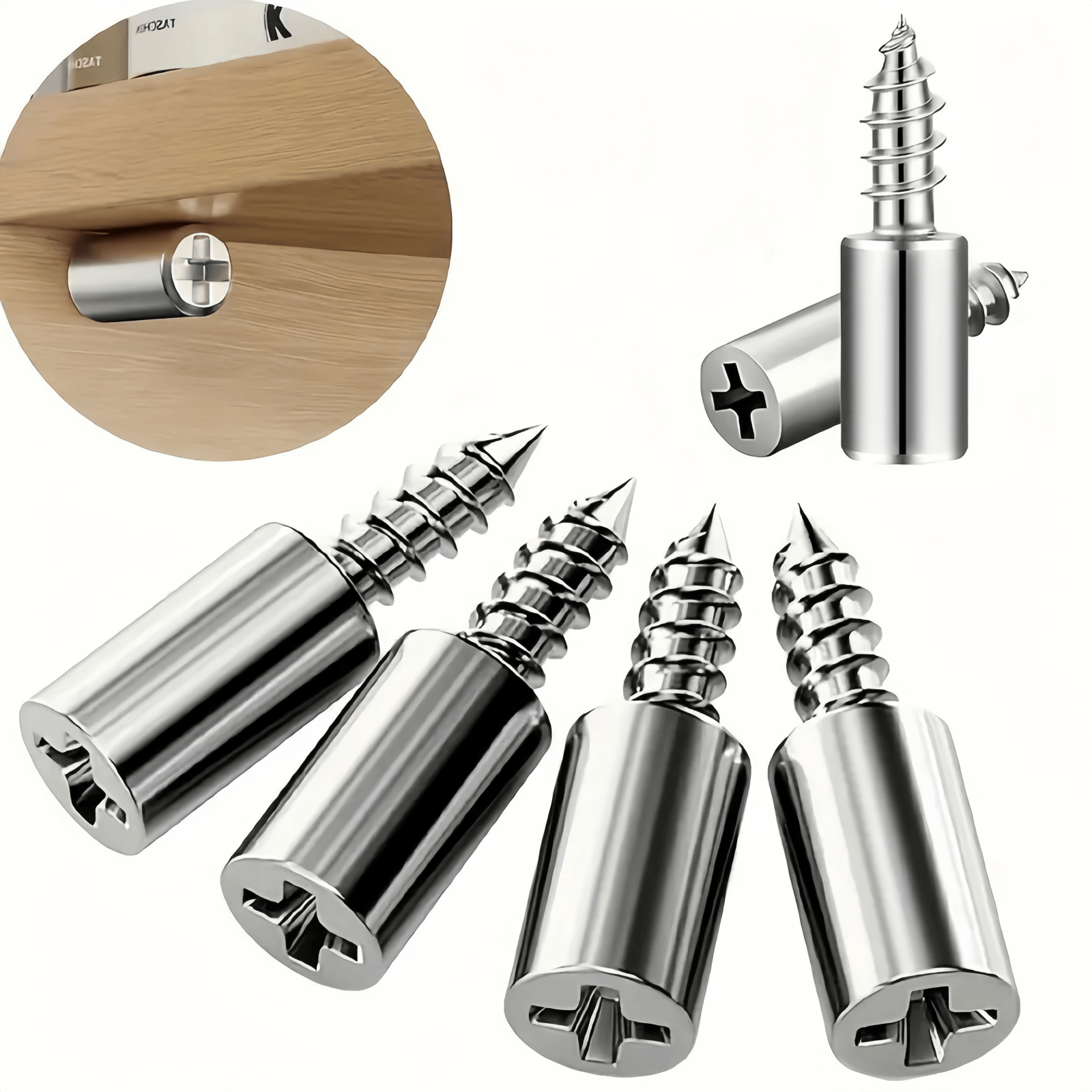 50set Self-Tapping Screws,Cabinet Laminate Support,Shelf Pins With Non ...