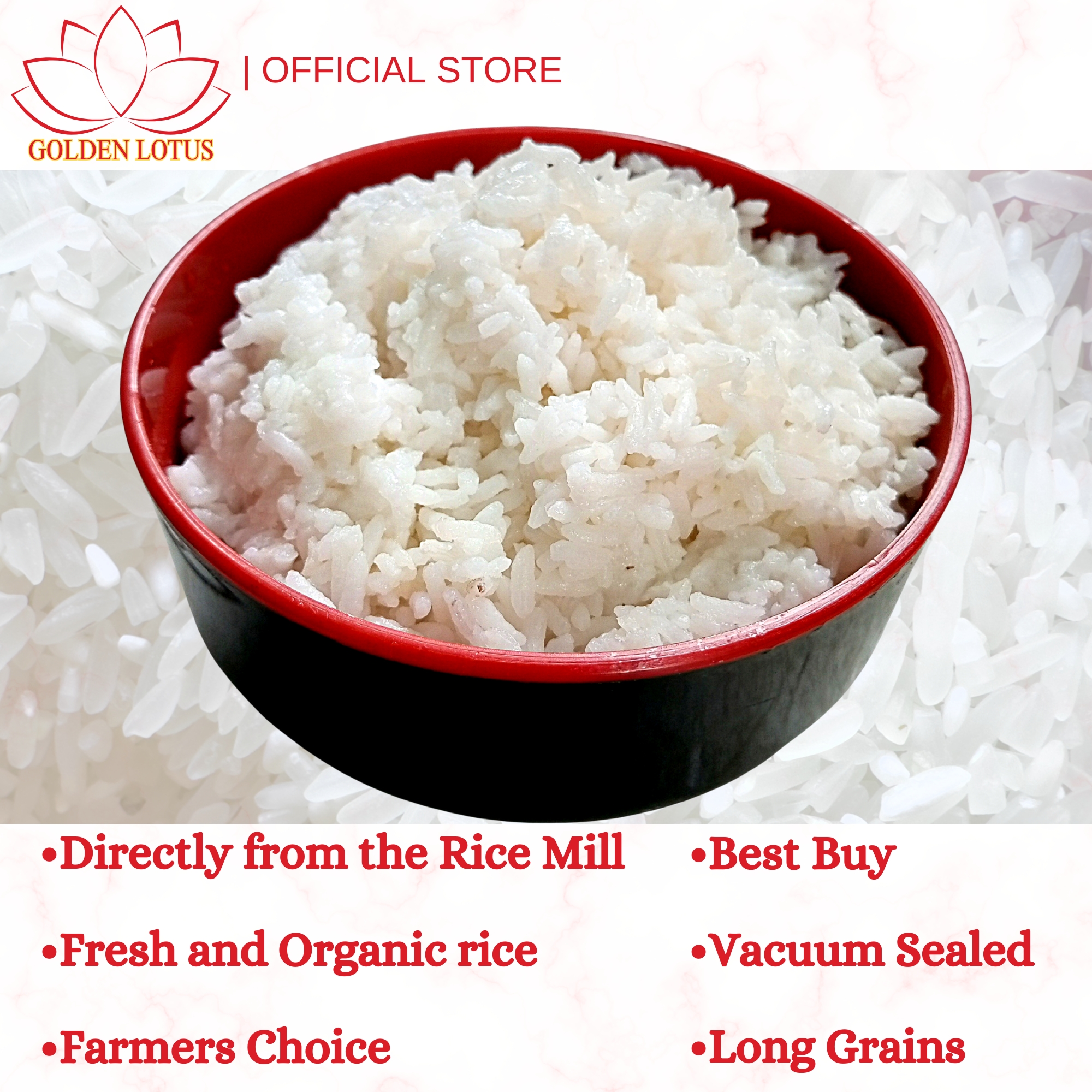 Golden Lotus LEGENDARY Premium White Rice Organic 1kg (Denorado bigas ...