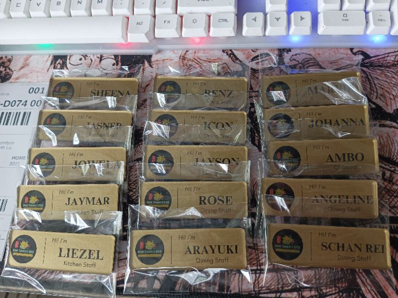 MAGNETIC NAMEPLATE - PIN NAMEPLATE PERSONALIZED - ACRYLIC 1X3 inches ...