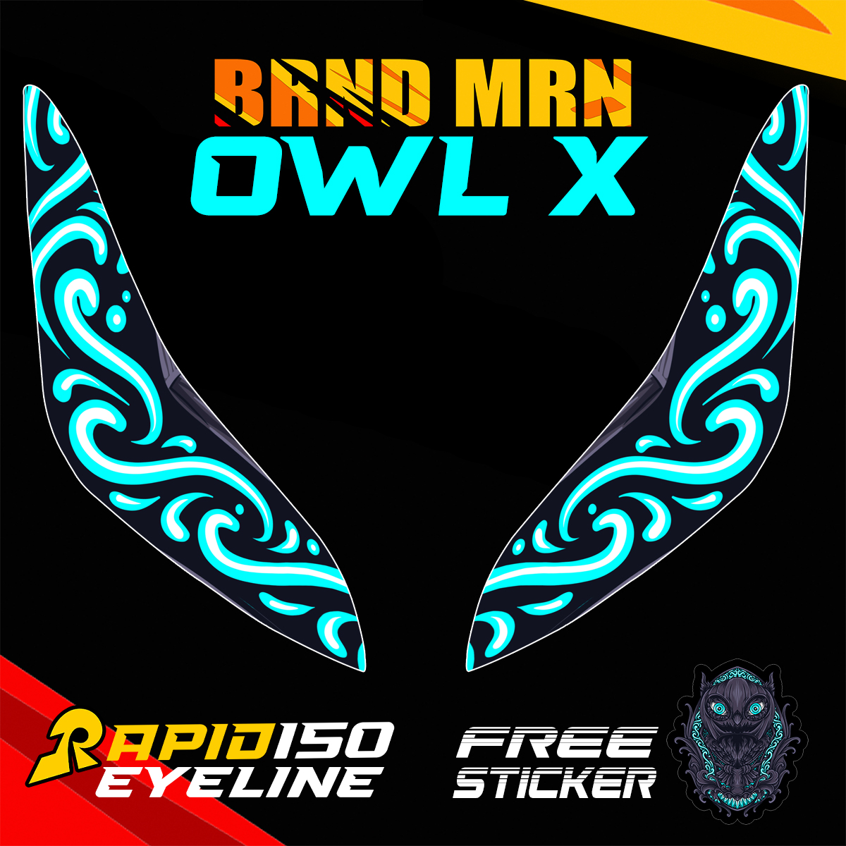 RUSI RAPID 150 EYELINE DECAL CLEAR STICKER TINT PROTECTOR XSERIES ...