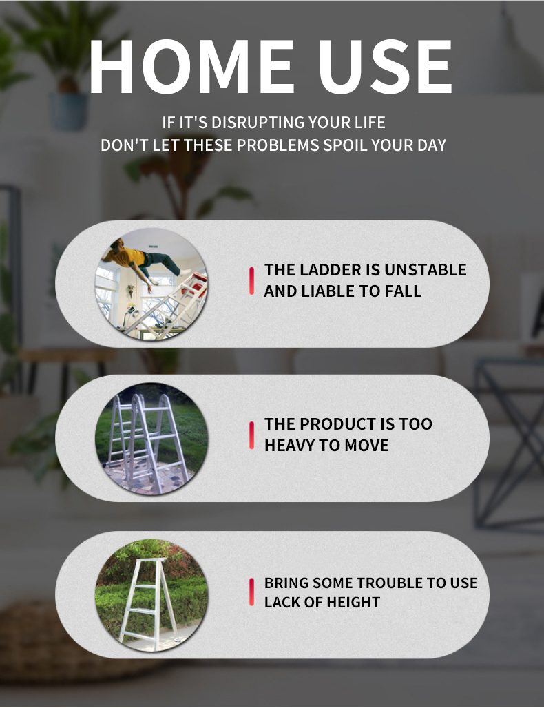 3/4/5/6 Layers Foldable Aluminum Ladder Heavy Duty Household Ladder ...