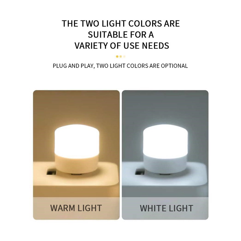Mini LED Light 1w USB Night Light Bedroom Bedside Toilet Bulb Emergency ...