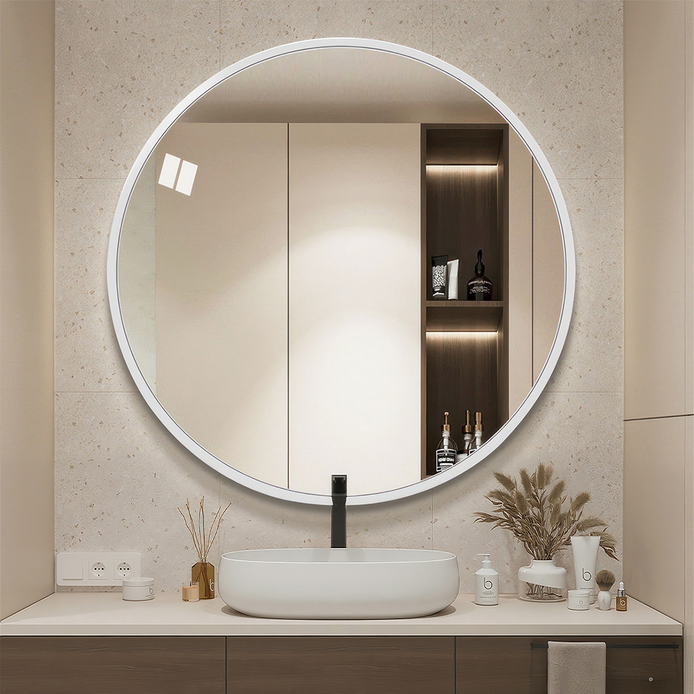 Bathroom Round Mirror With Frame Wall Decor Wall Hanging cr Mirrow For ...