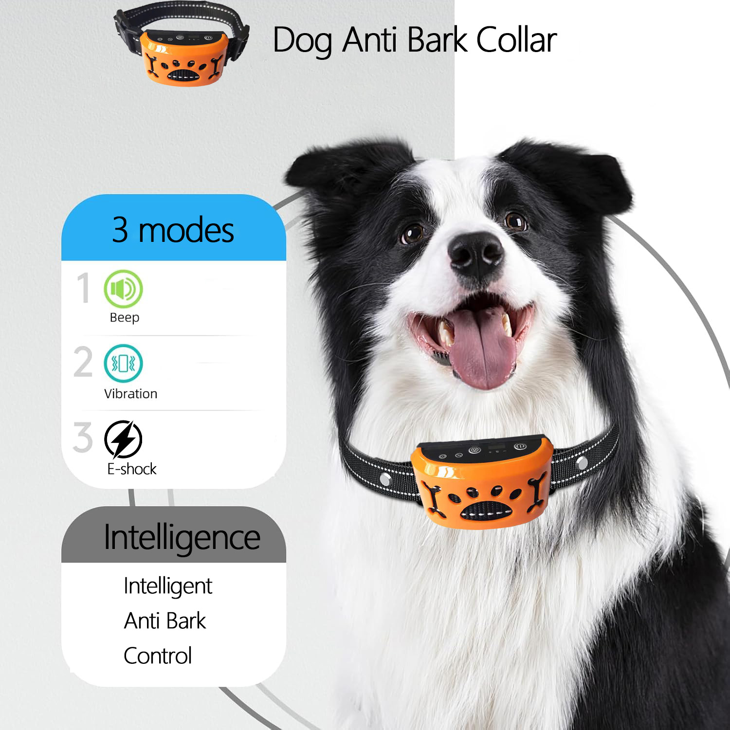 Dog Collar Anti Barking Collar Stop Bark Stop Bit Vibration Beep Shock  Training Dog Smart Dog Collar