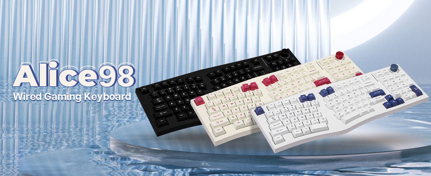FEKER Alice98 Pro Ergonomic 98 Keys Mechanical Keyboard QMK/VIA Hot ...