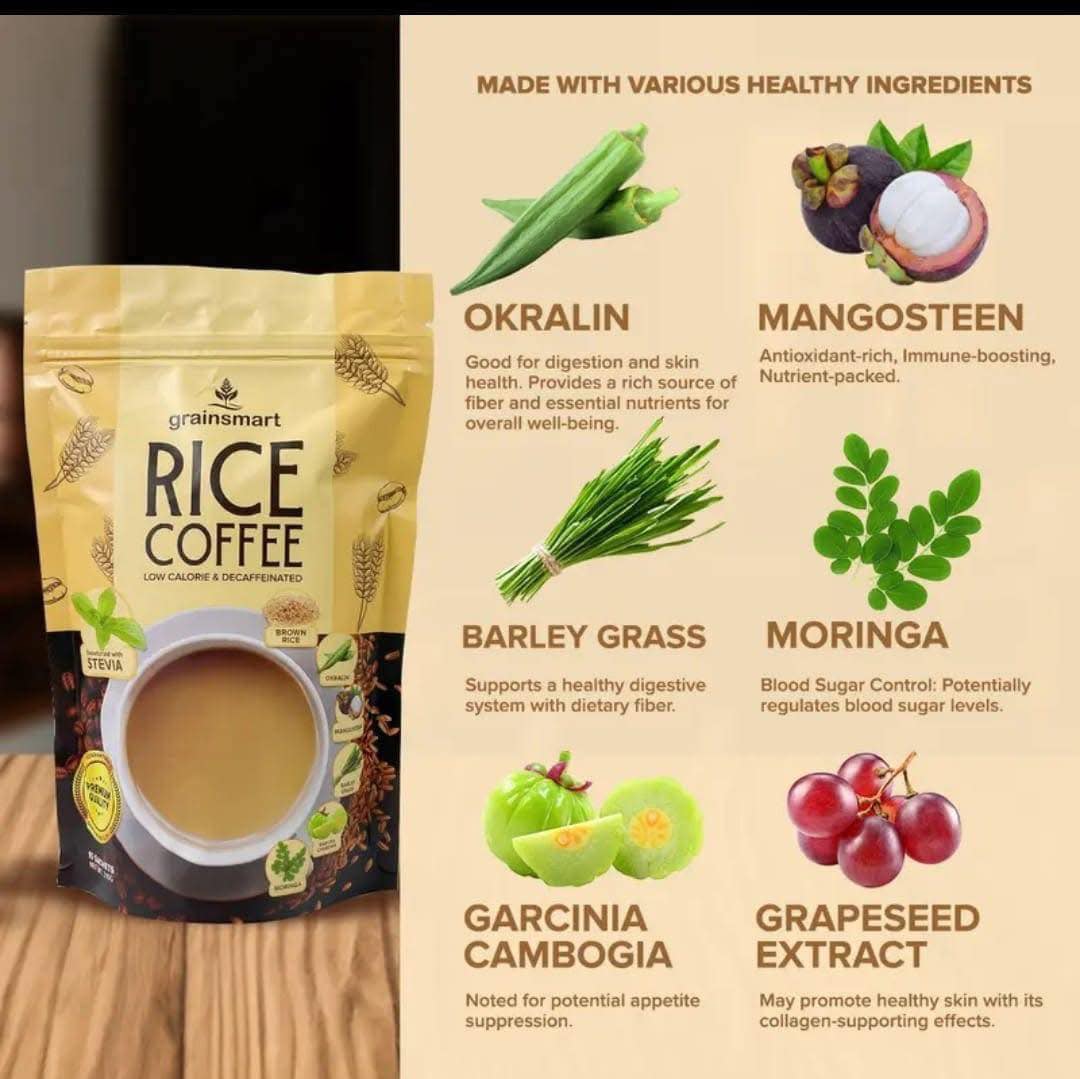 GrainSmart Original Brown Rice Slimming Coffee Caffeine-Free Energy ...