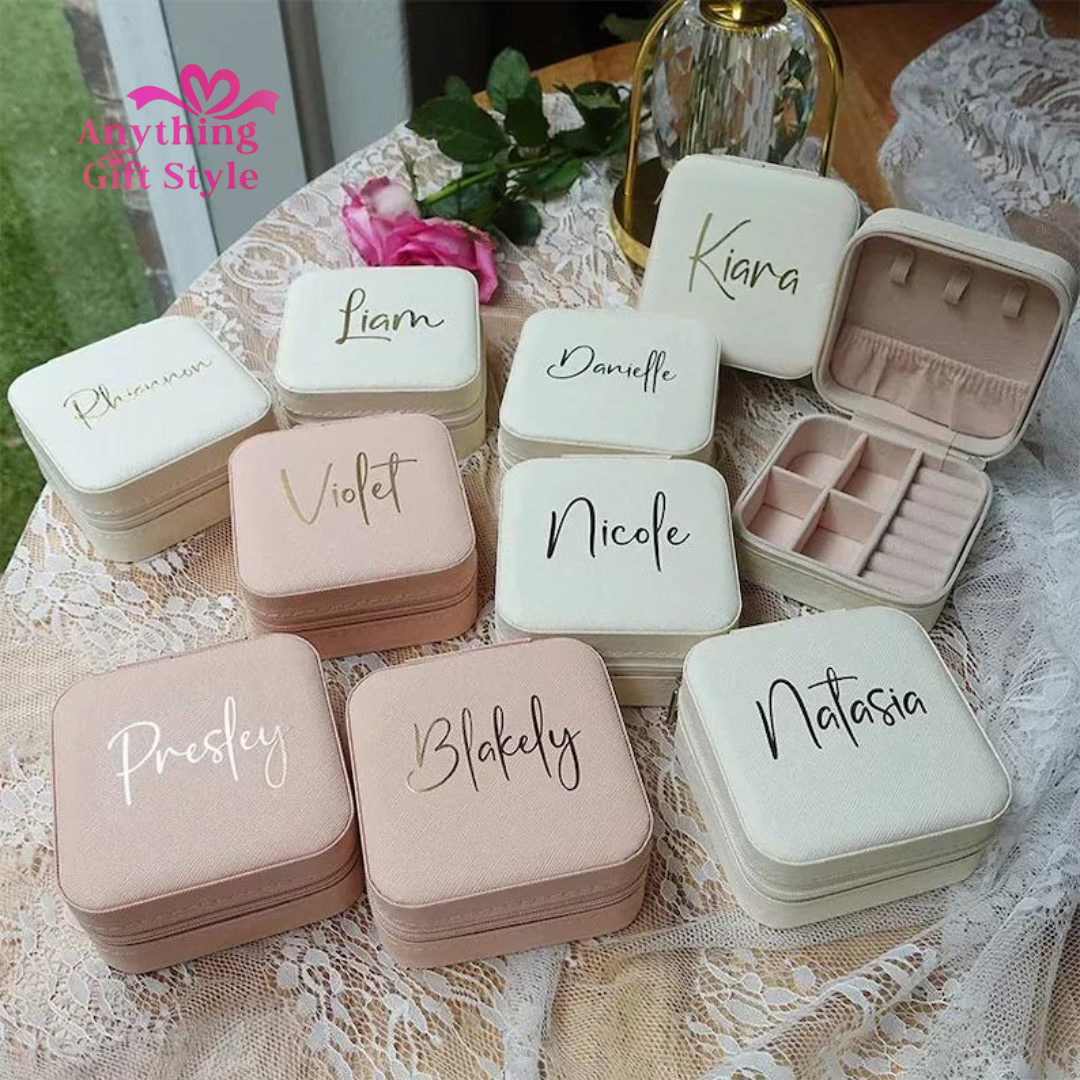 Personalized Jewelry Travel Storage Box Organizer | Gift Box Set ...