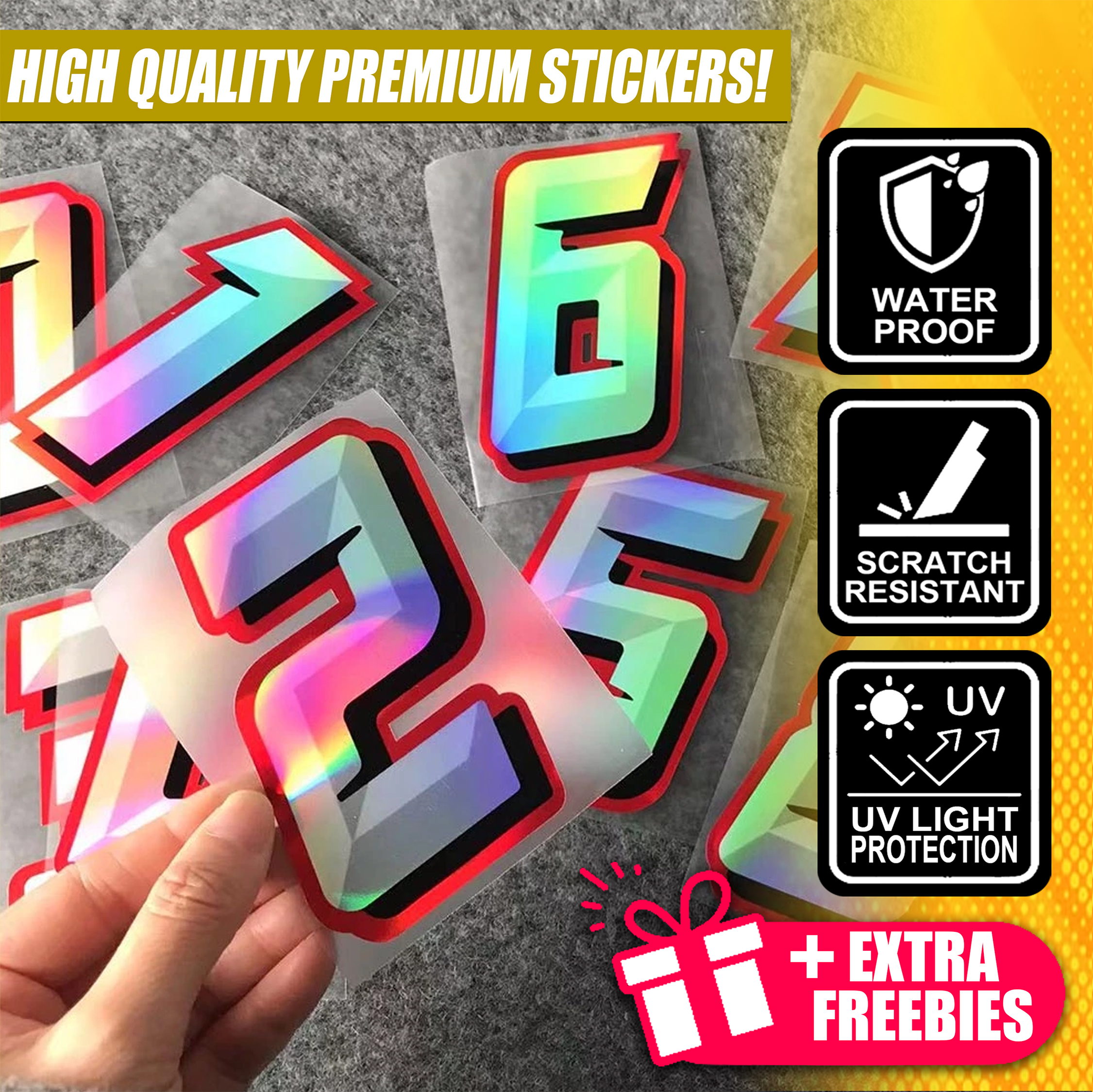 Racing Number Sticker for Motorcycle Stickers Waterproof Decal Numbers ...