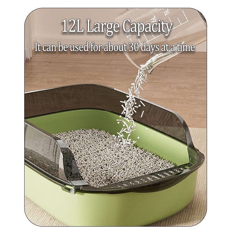 Yoniko Cat Litter Box With Shovel Open Detachable No Sand Leakage ...
