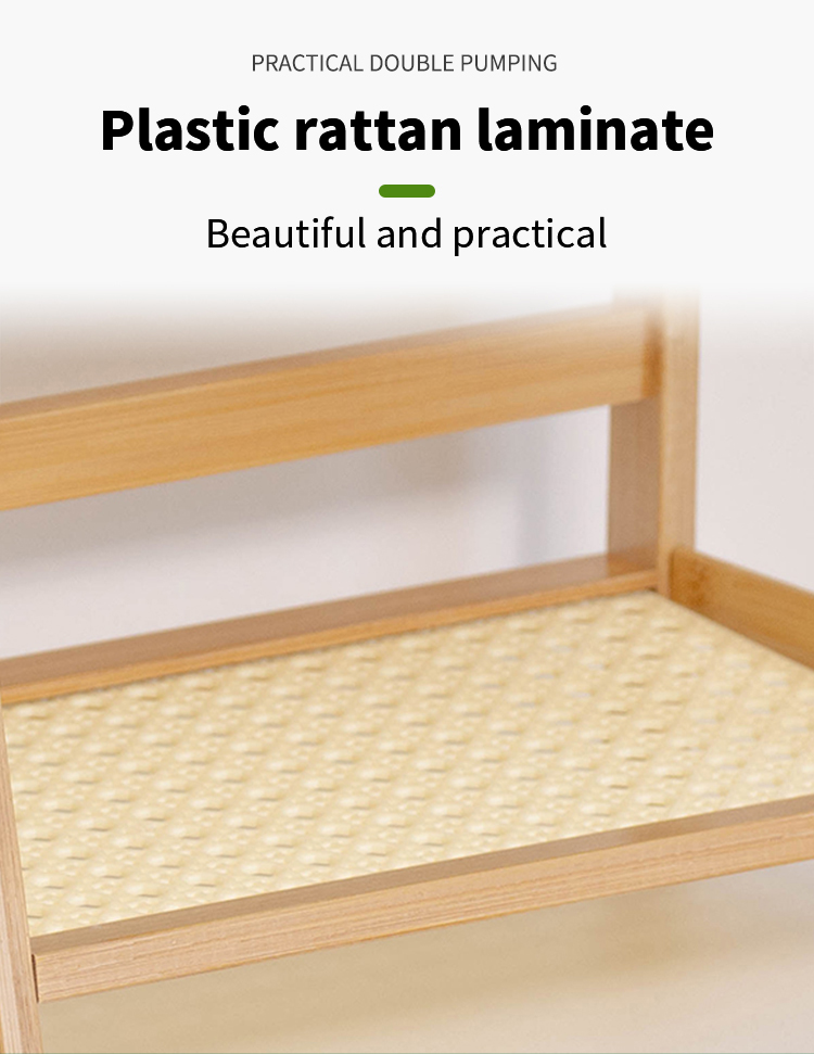 [On Hand] New Rattan Desktop Double-Layer Storage Rack Bedroom Storage ...