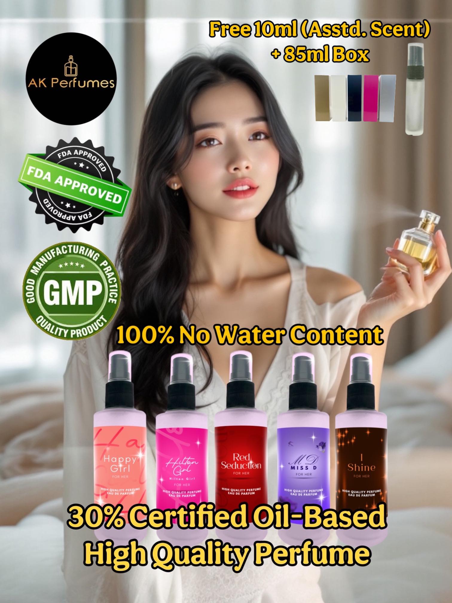 TRENDING FDA APPROVED Women Perfume 85ml 30% Oil-Based + FREE 10ml ...