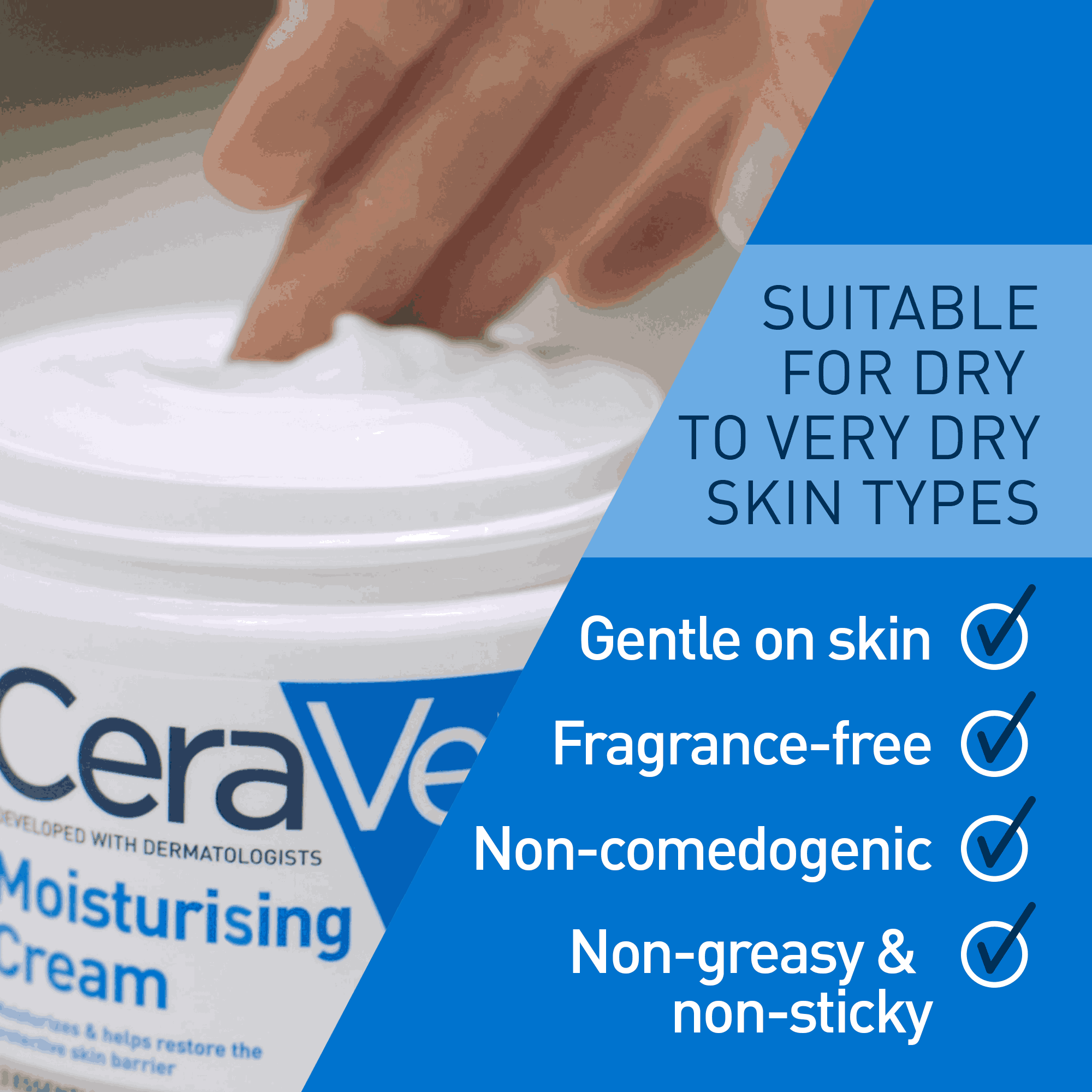 CeraVe Moisturising Cream for Dry to Very Dry Skin Barrier-Restoring ...