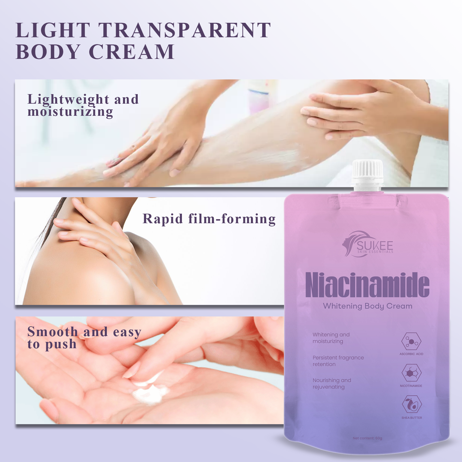 SUKEE Niacinamide Whitening Body Lotion Cream Remove Melanin ...