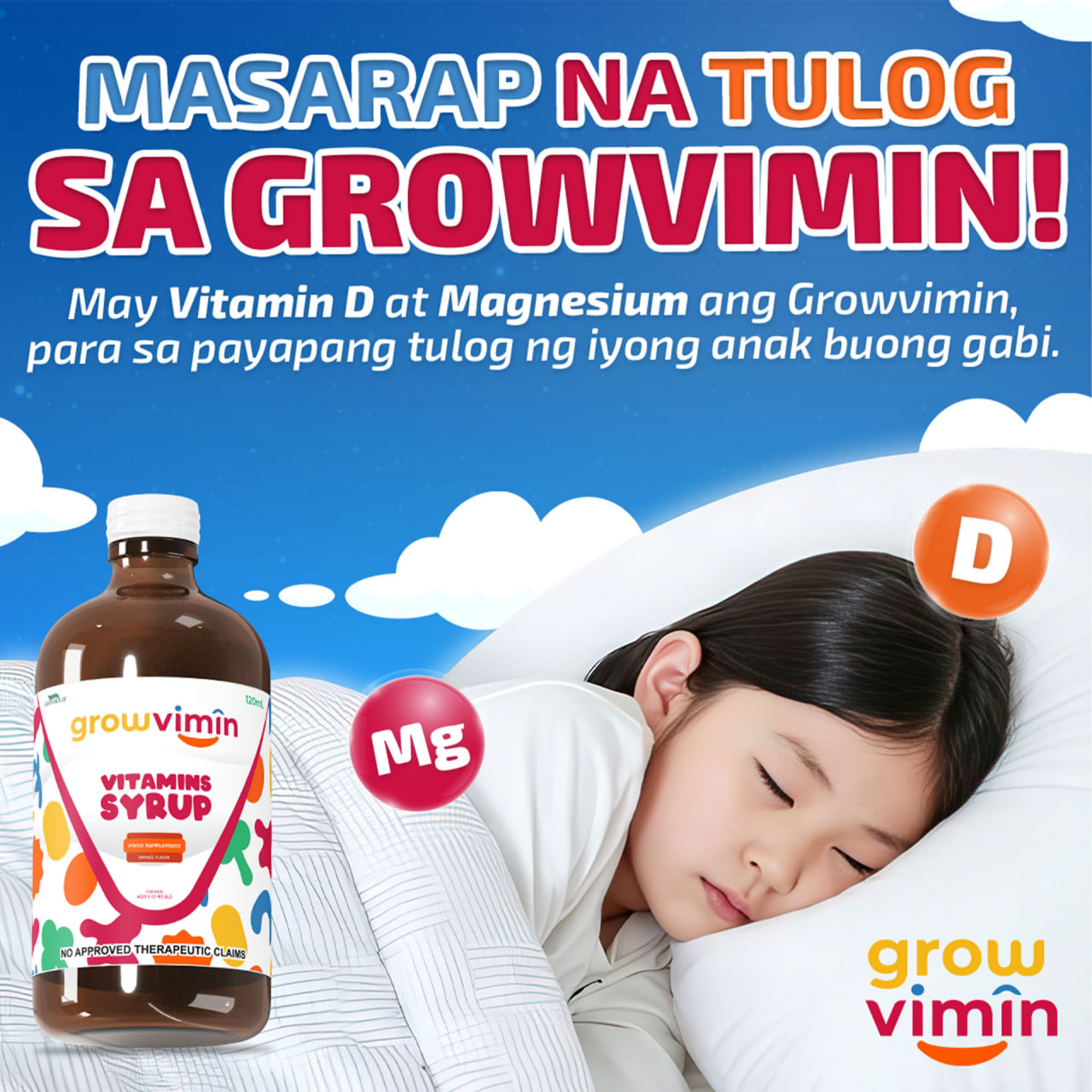 Growvimin Vitamin Syrup | Support Bone and Brain Health Boost Kids ...