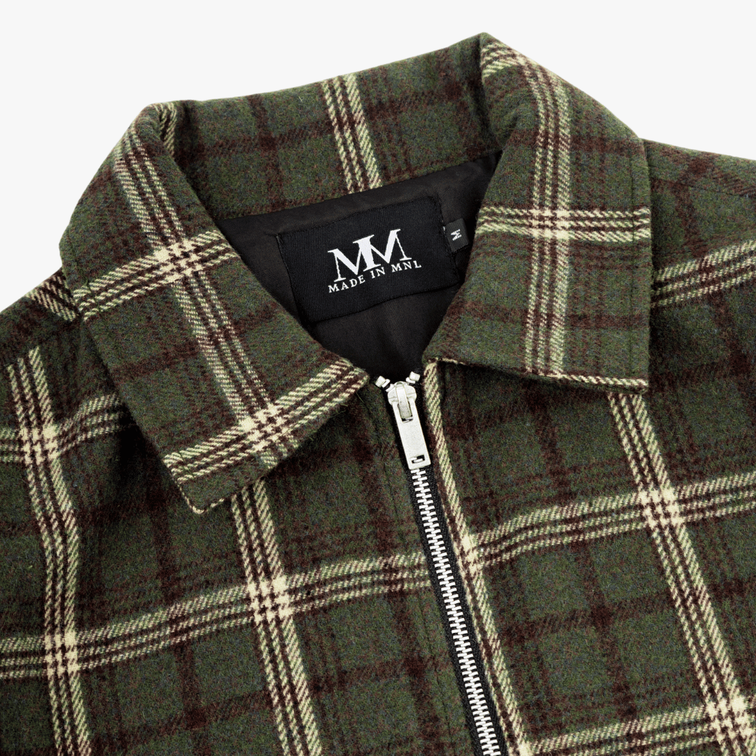 Made In Mnl Boxy Fit Plaid Harrington Jacket with Double Zipper ...