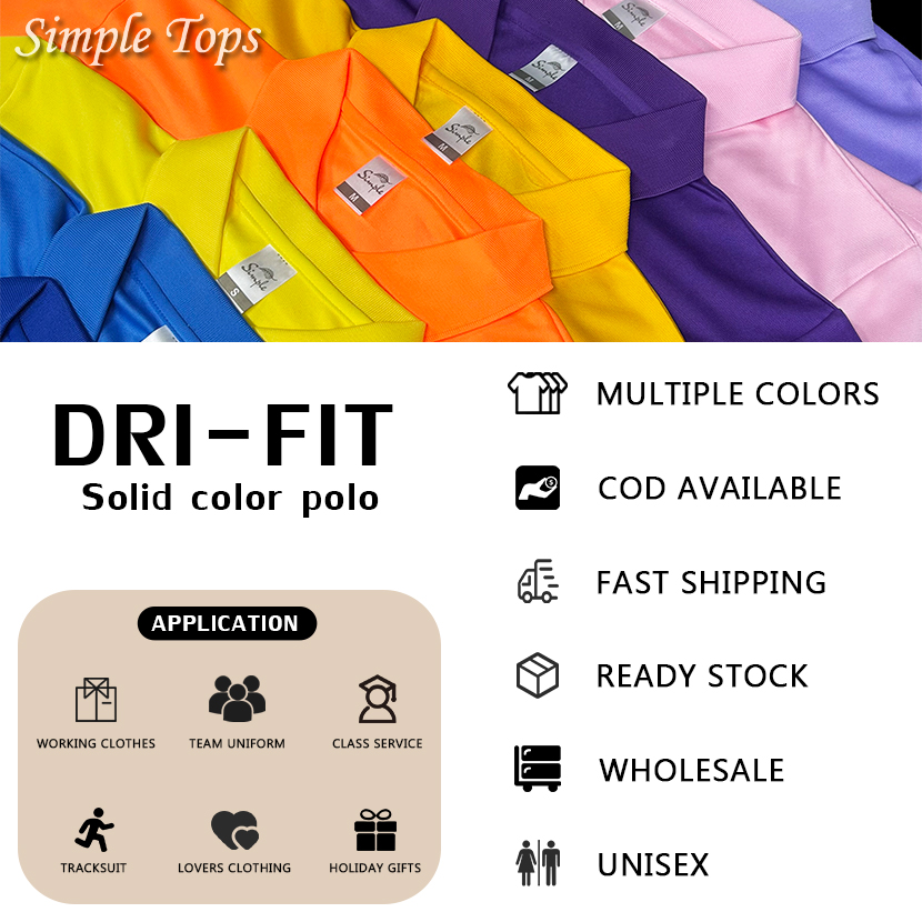 Simple tops Plain Dri-Fit Polo Shirt | Unisex Fit | Perfect for Office ...