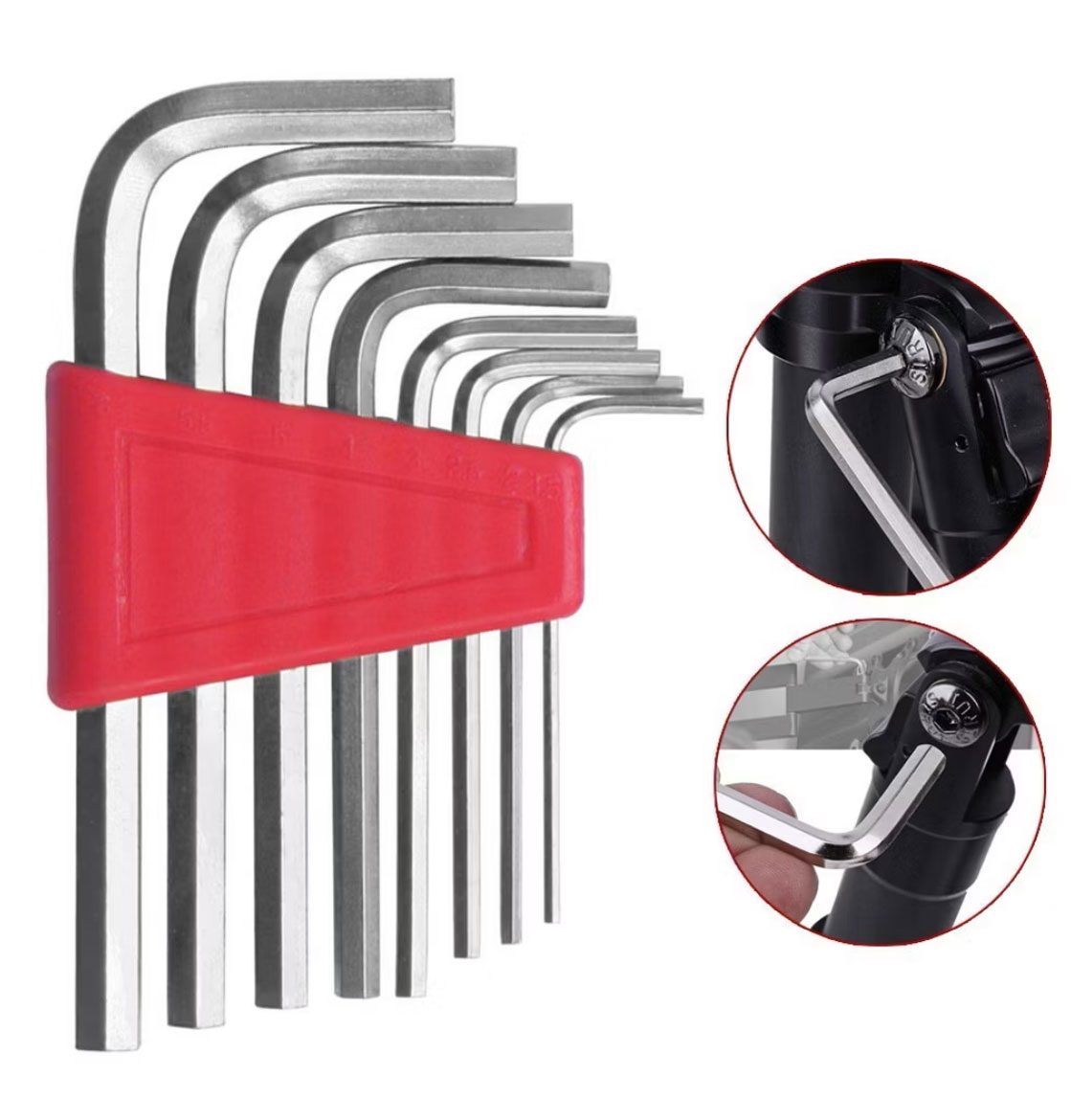 Manual Hardware tools Flat head Allen key 8-piece set L-shaped long and ...
