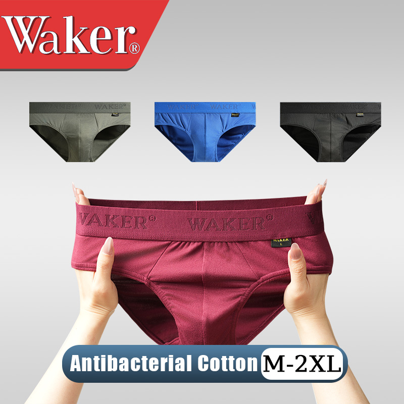 ⭐WAKER COD Brief For Men Makapal Bref For Man 3/6/12Pcs Cotton-Spandex ...
