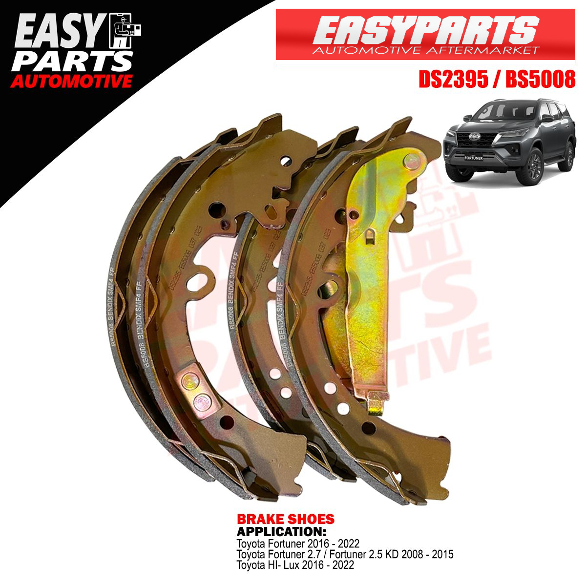 Bendix Brake Shoes DS-2395 BS-5008 Toy. Fortuner, Hilux '16-22 ...
