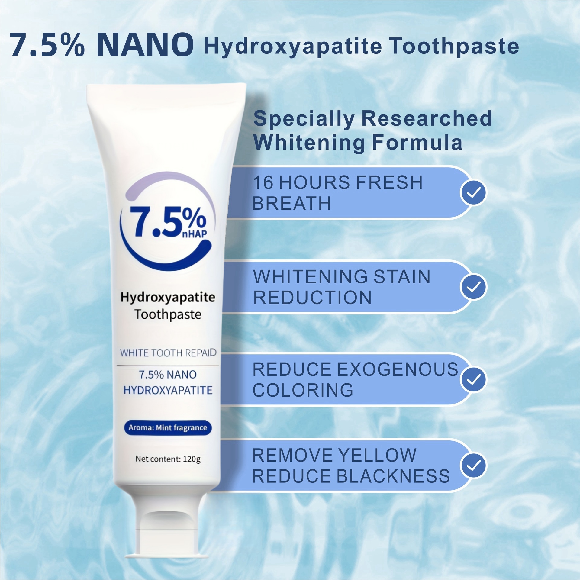 Hydroxyapatite Toothpaste Teeth Cleaner Tartar Remover Teeth Whitening ...
