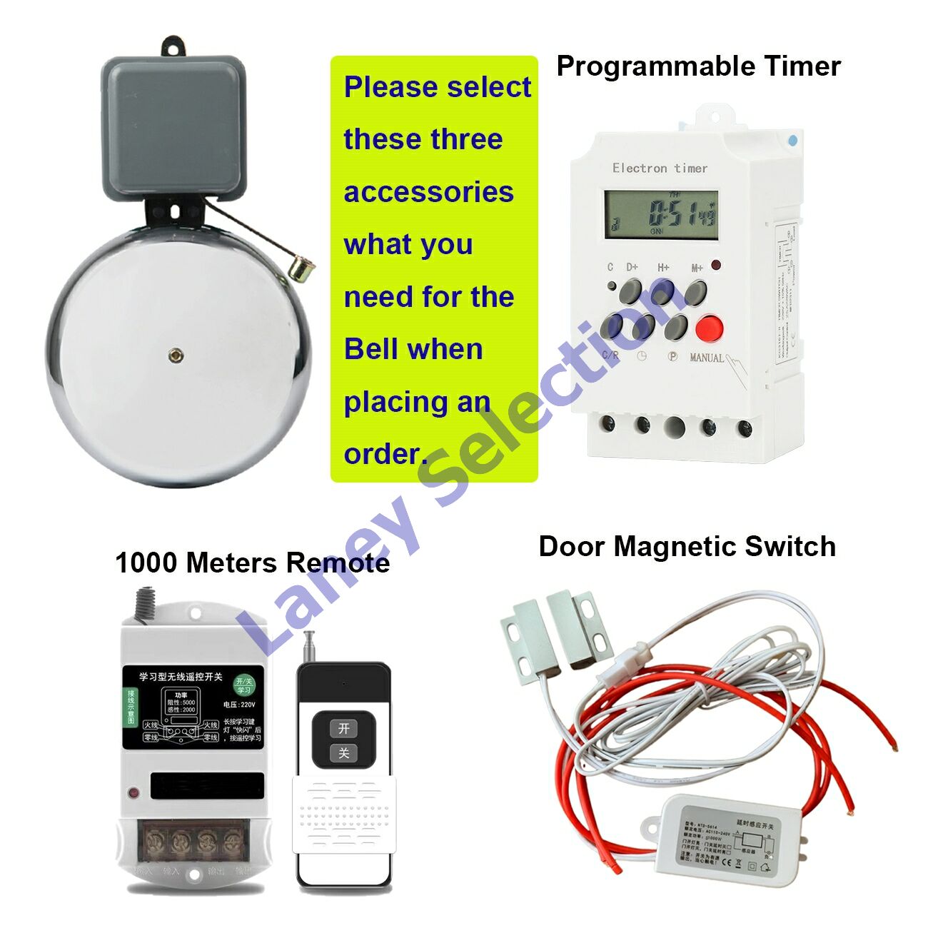 School Bell with Programmable Timer Remote Control Electric Bell ...