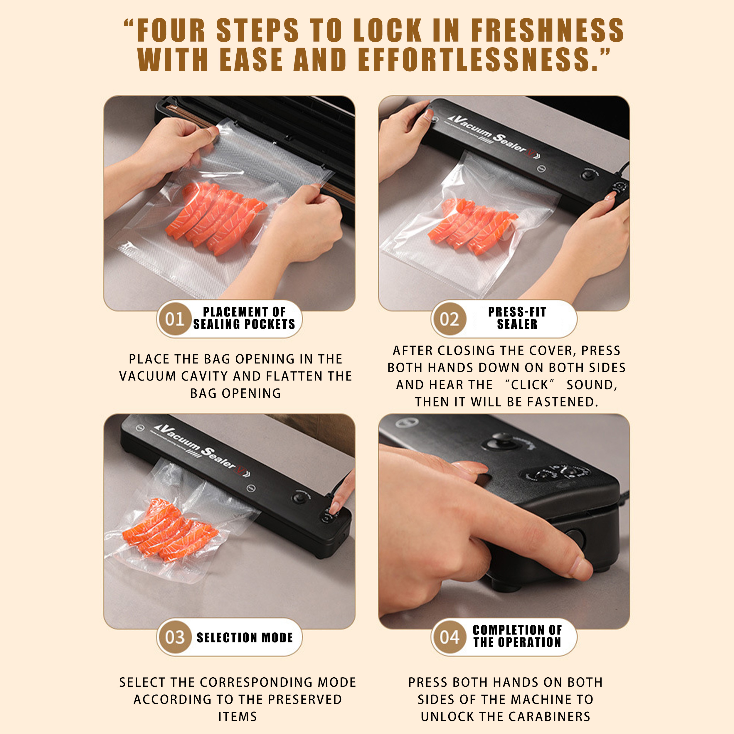 Automatic Food Vacuum Sealing Machine Vacuum Freshness Packaging All-in ...