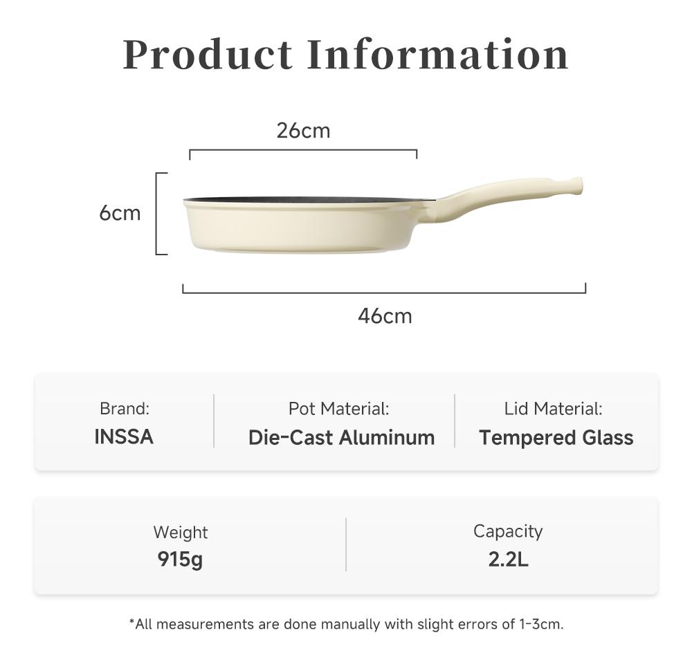 Simplus x Inssa 26cm Large Titanium Frying Pan Non-Stick Frying Pan ...