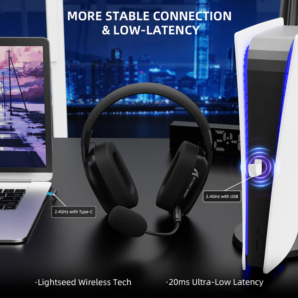 Attack Shark L80 PRO Tri-Mode Wireless Dual Microphone Lightweight Low ...