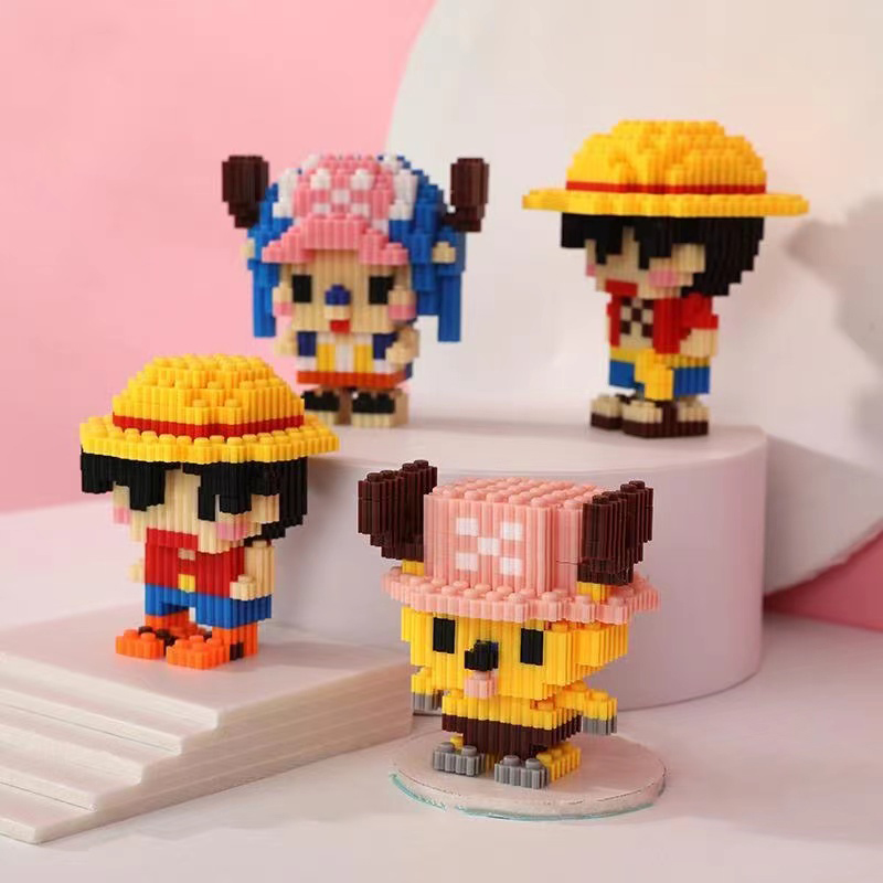 【DUZ】One Piece Luffy Toys Cute Block Mini Anime Character Building ...