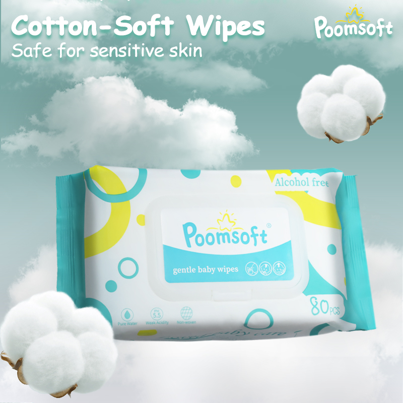 Poomsoft 10 Packs x 80 Sheet Unscented Alcohol-Free Baby Wipes Wet ...