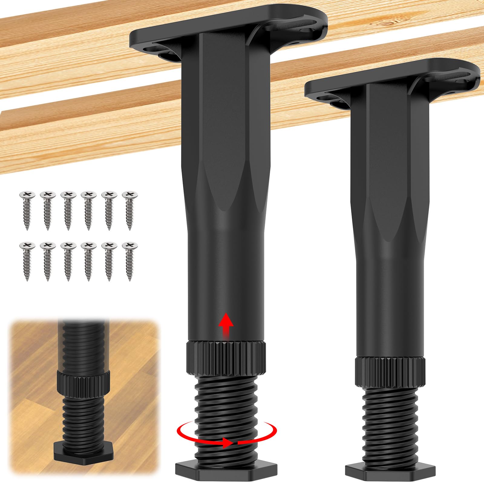 4PCS Furniture Table Legs Heavy Duty Adjustable Cabinet Foot Feet Riser ...