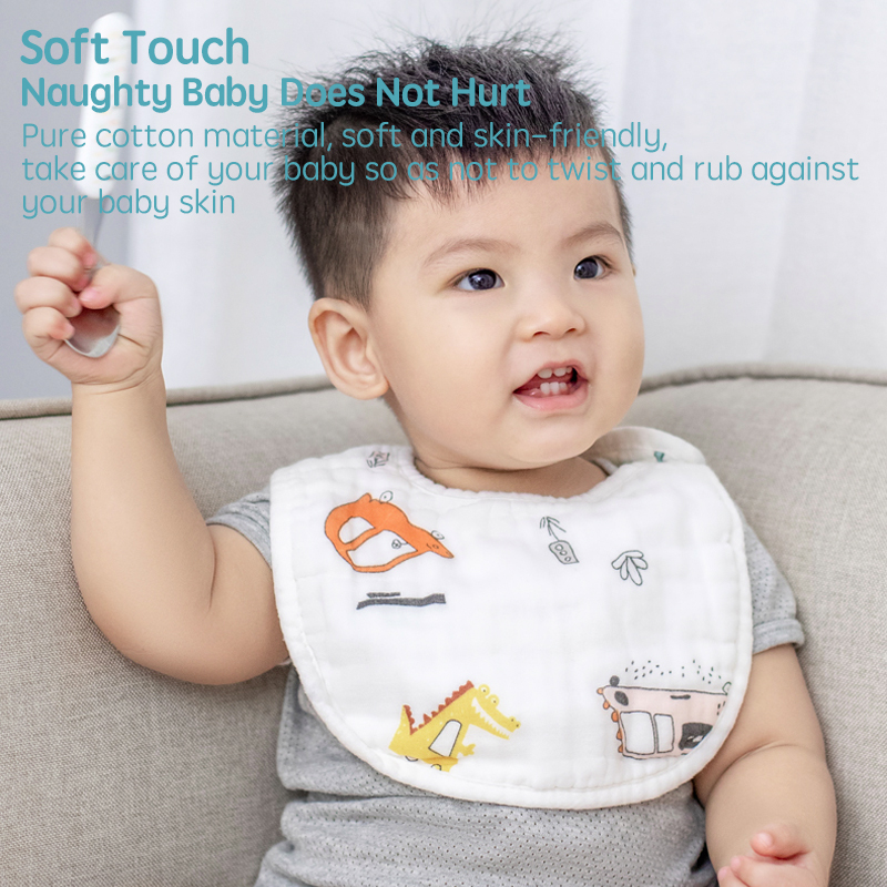 SALE!! Einmilk U-shaped Bib 8 Layers Cotton Bib Quick Drying Cute Meal ...