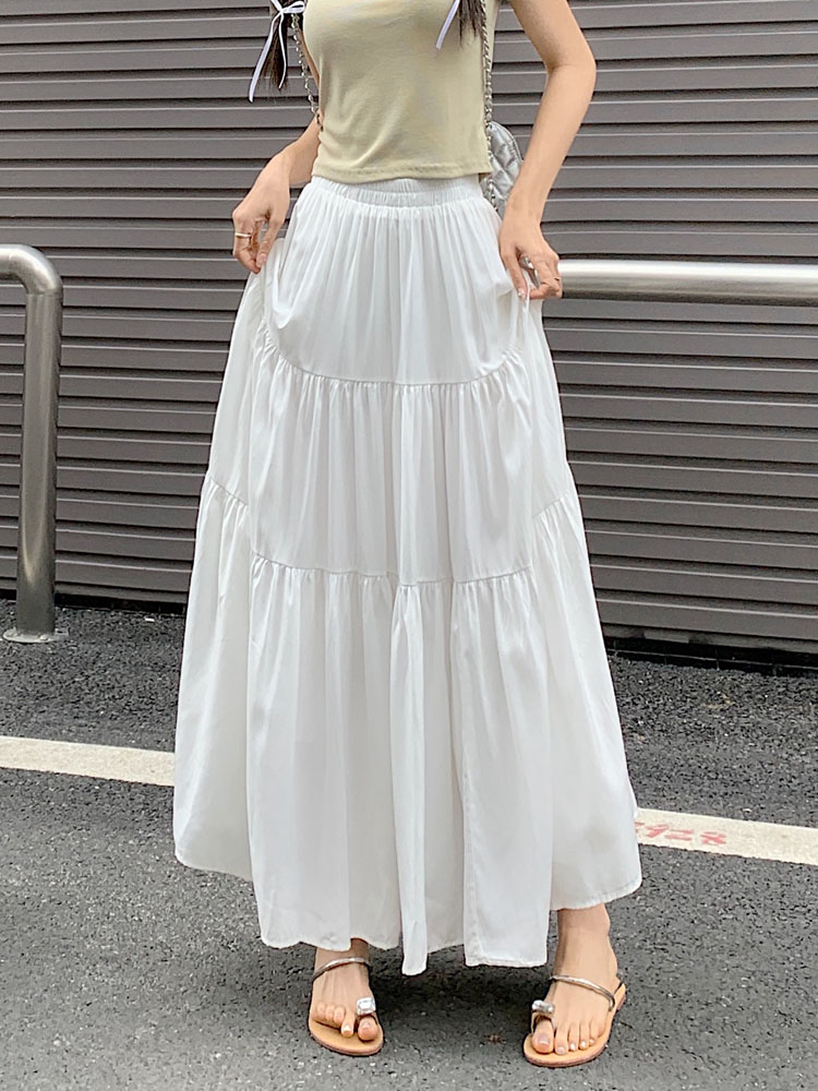 Women's Pleated Maxi Skirt - A-Line Silhouette