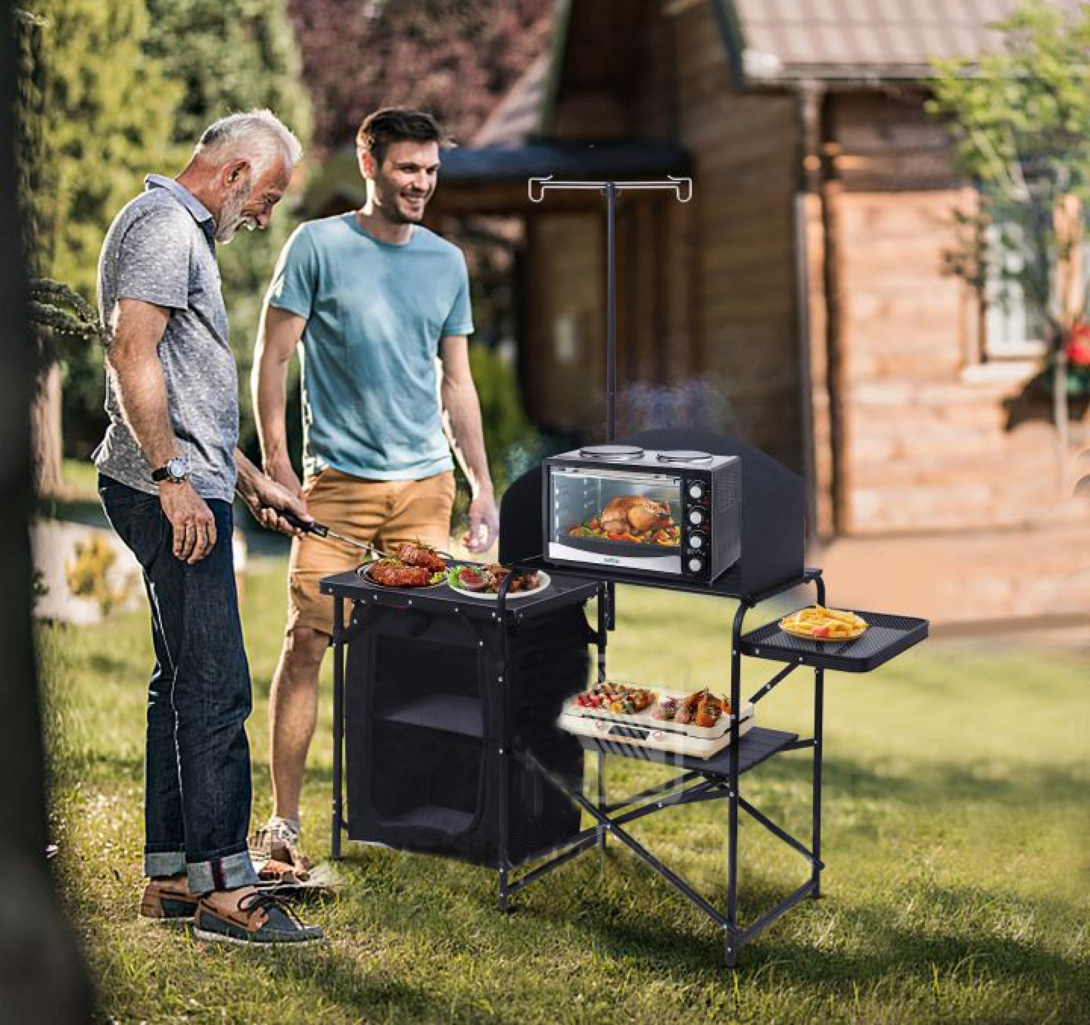 Outdoor Camping Portable Cook Station Easy Setup Aluminum with Storage ...