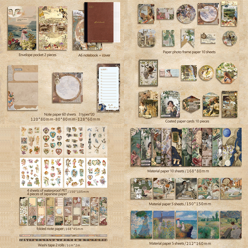 125 Pcs/set Vintage Character Landscaping Journal Gift Box Set Creative ...