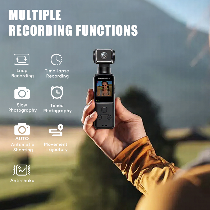 4K Ultra HD Pocket Action Camera 1.33 Inch Anti Shake 270° Rotation ...