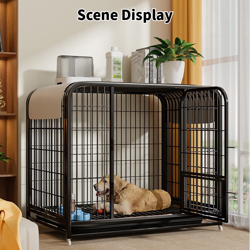 Pet Cage Heavy Duty Dog Cage with Poop Tray Metal Free Space Pet Cage ...