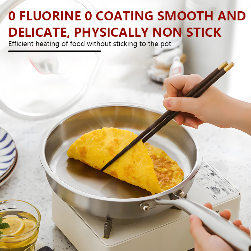 316 Composite Steel Frying Pan Durable Nonstick Even Heat Kitchen ...