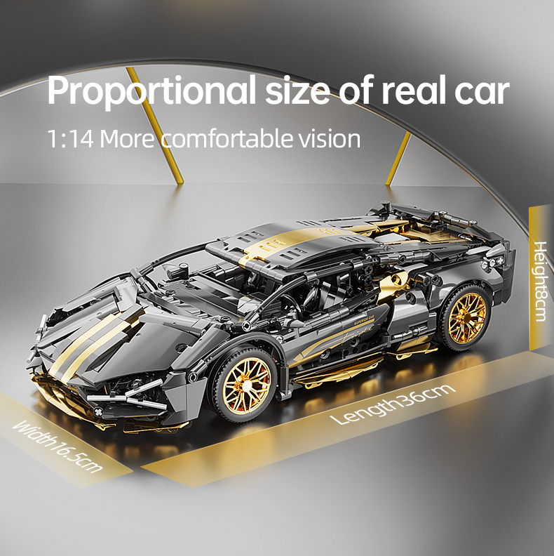 TOYLINX Black Sports Car Building Blocks Model Remote control enabled ...