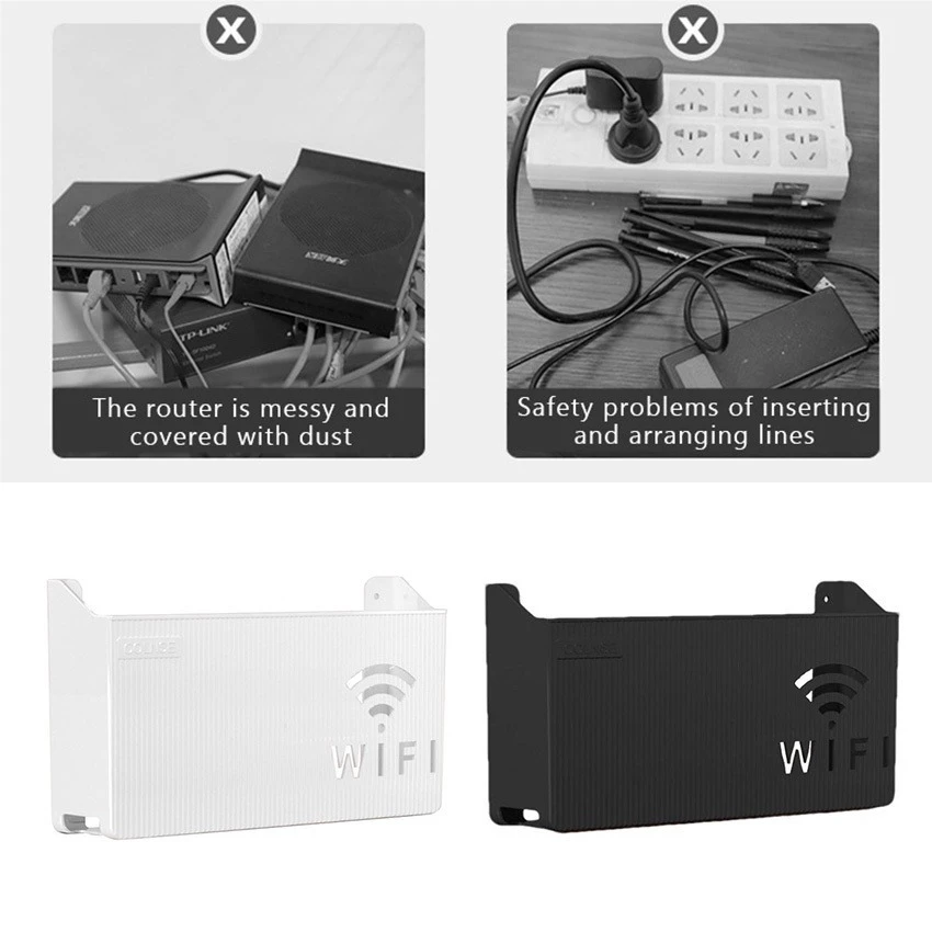 Wifi Shelf Set-top Box Rack TV Router Bracket Storage Box Wall ...