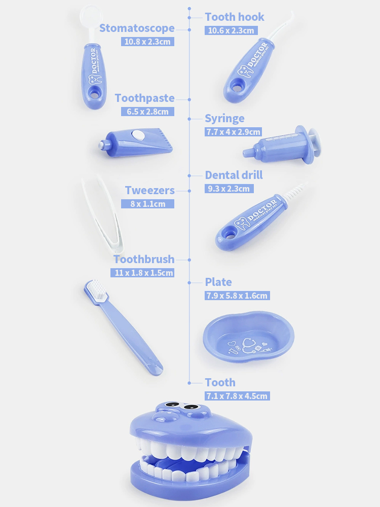 ICON 9 pieces/set Children Pretend to Play Dentist Check Teeth Model ...