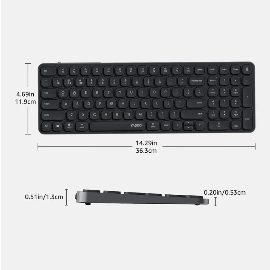 Rapoo E9350L Ultra-slim Multi-mode Rechargeable Wireless Keyboard ...