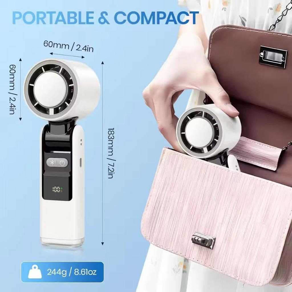 Handheld Fan High Speed Refrigeration 100 Speed Adjustment 4000mah ...