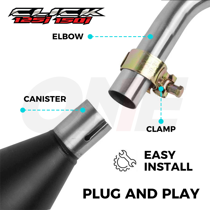 HOTSPEED Muffler Pipe For Click 125i 150i Original Power Pipes V3 With ...